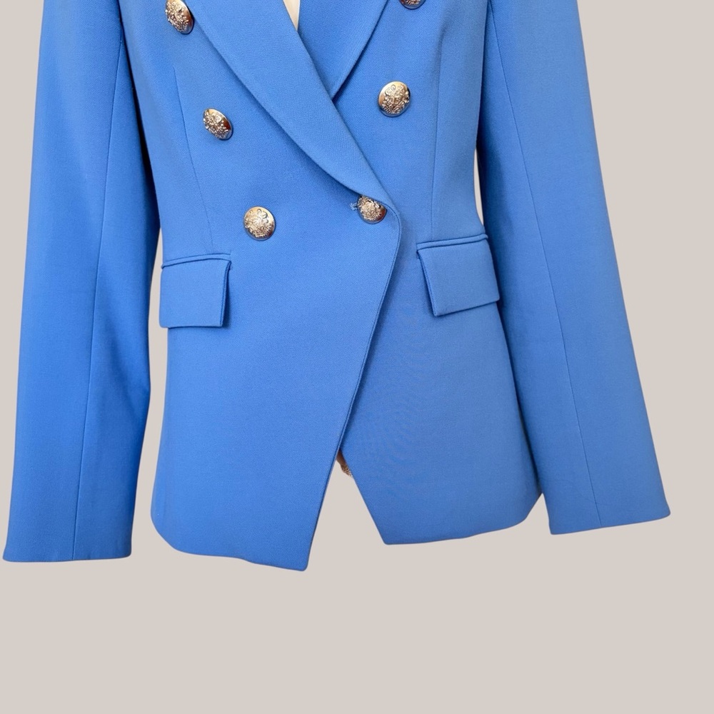 Veronica Beard Miller Dickey Jacket Tailored Double Breasted Blazer Bluebell 8 - Picture 6 of 12